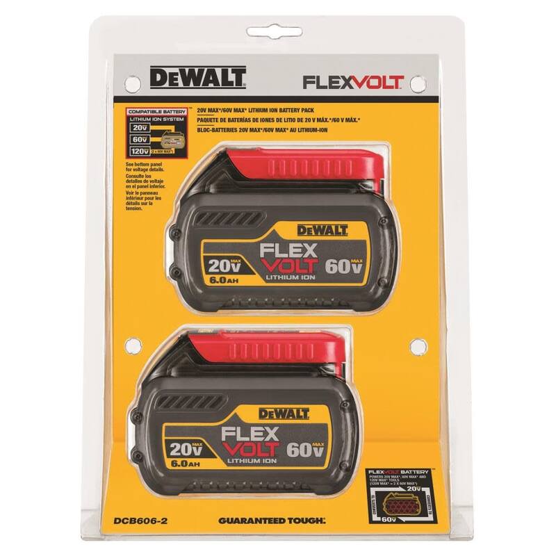 Dewalt 20V/60V MAX FLEXVOLT 6.0 Ah Battery 2 pack - Li-Ion