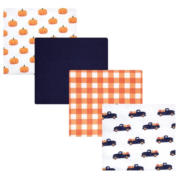 slide 1 of 1, Hudson Baby Infant Boy Cotton Flannel Receiving Blankets, Pumpkin, One Size - Pumpkin - One Size One Size - Pumpkin