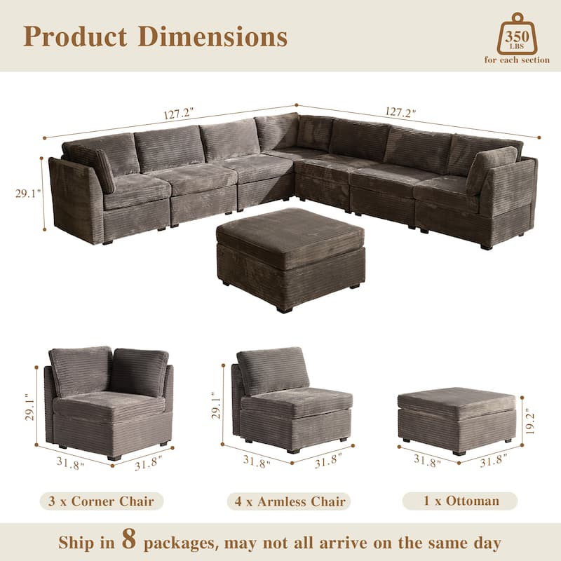 OVIOS Modern Minimalist L-Shaped Sofa​