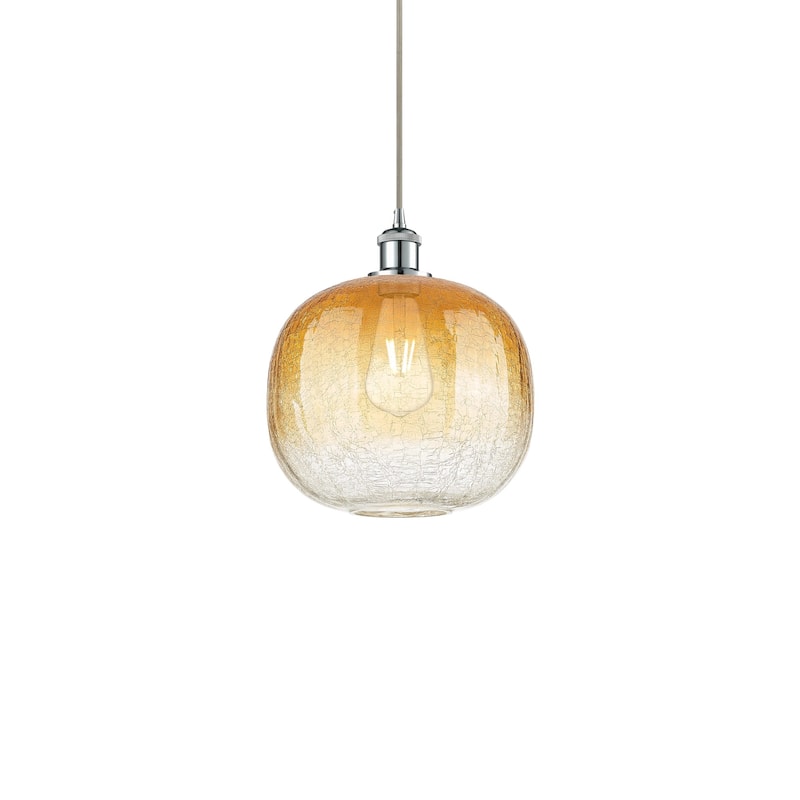 Innovations Lighting 516-1P-12-11 Brookhaven Sphere Pendant Brookhaven - Polished Chrome / Amber