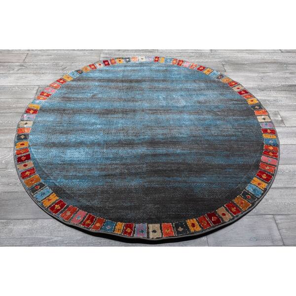 Rugs2Go Persian Culture Blue Shalamzar Oriental Heatseat Polypropylene