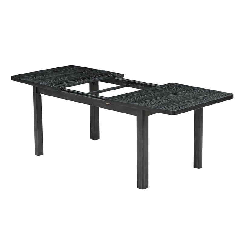 9 Pieces Rustic Extendable Dining Table Set