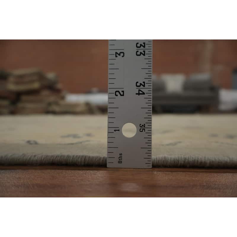 Hand Knotted Oriental 100% Wool Carpet Traditional Floral Beige & Ivories Ziegler Area Rug - 8' 4'' X 5' 11''