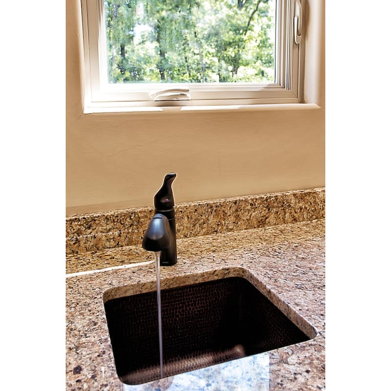16-in Gourmet Rectangular Hammered Copper Bar/Prep Sink (BREC16DB)