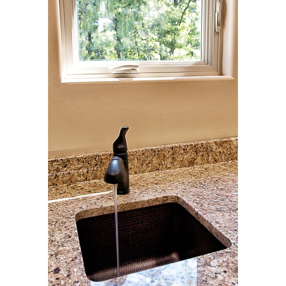 16-in Gourmet Rectangular Hammered Copper Bar/Prep Sink (BREC16DB)