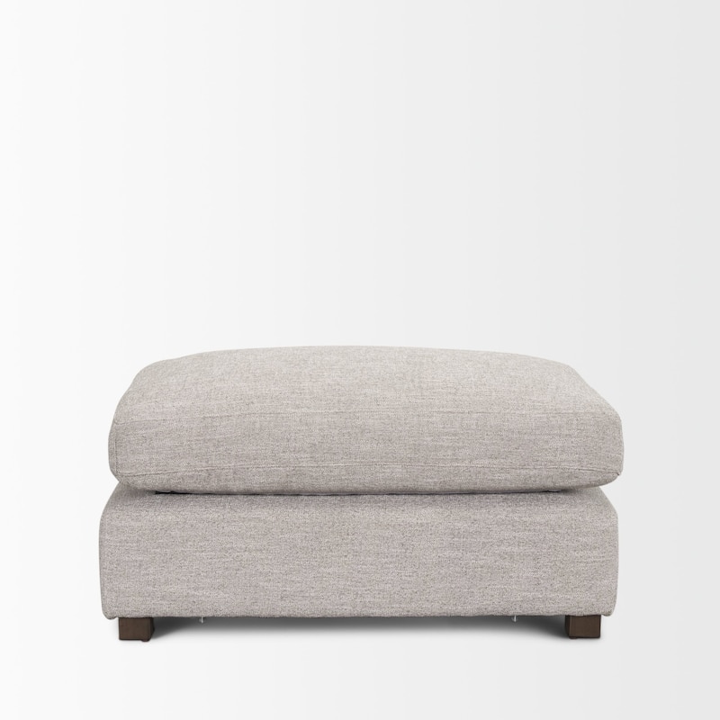 Halston Small Ottoman Light Gray Performance Fabric - 38.98 x26.77 x17.91
