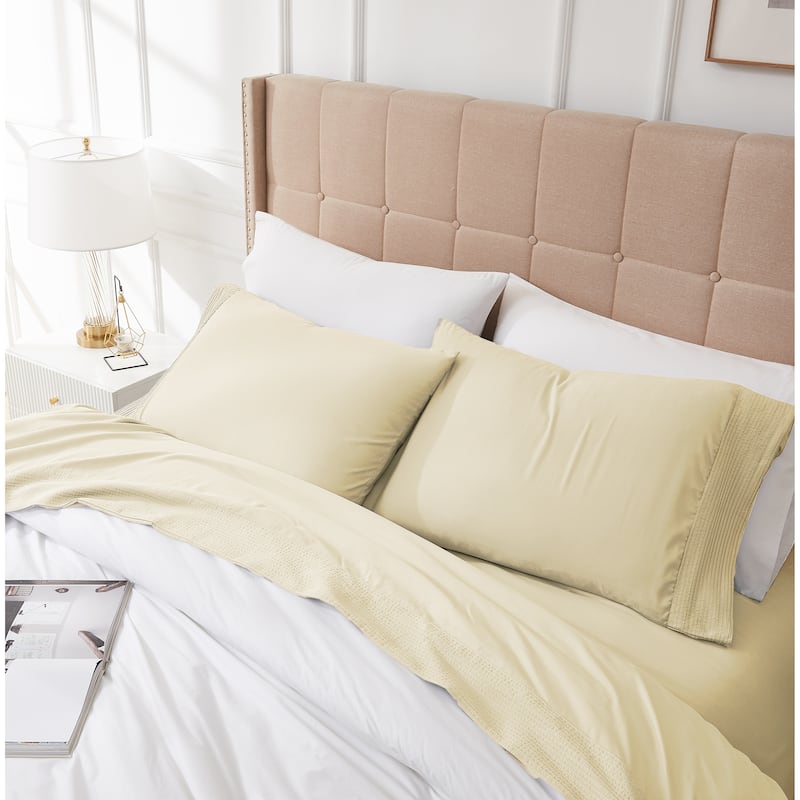 Vilano 21-inch Extra Deep Pocket 4-Piece Bed Sheet Set with Pleated Hem