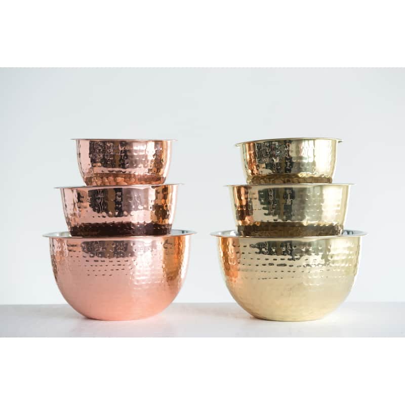 Hammered Stainless Steel Bowls (Set of 3 Sizes)