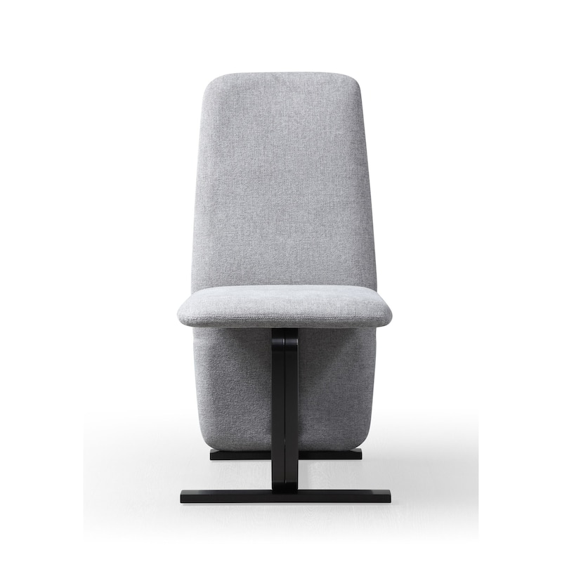 Modrest Tasha Modern Grey Linen & Brushed Gunmetal Dining Chair (Set of 2)
