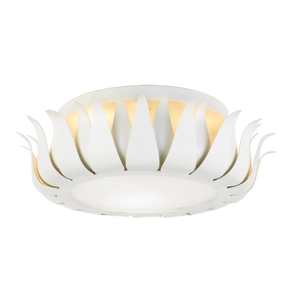 slide 2 of 4, Broche 3 Light Matte White Flush Mount Ceiling Lamp - 16'' W x 5.5'' H 16'' W x 5.5'' H