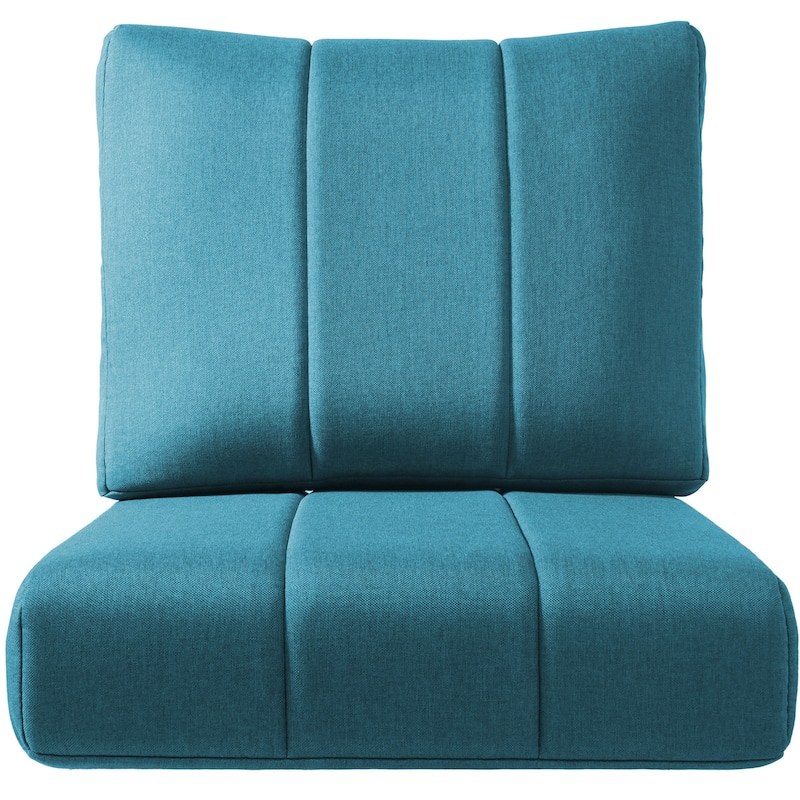 Ivora 24" W x 24" D x 6" T Water & Fade Resistant Outdoor Lounge Chair Replacement Cushion Set - 1 Set - Peacock Blue