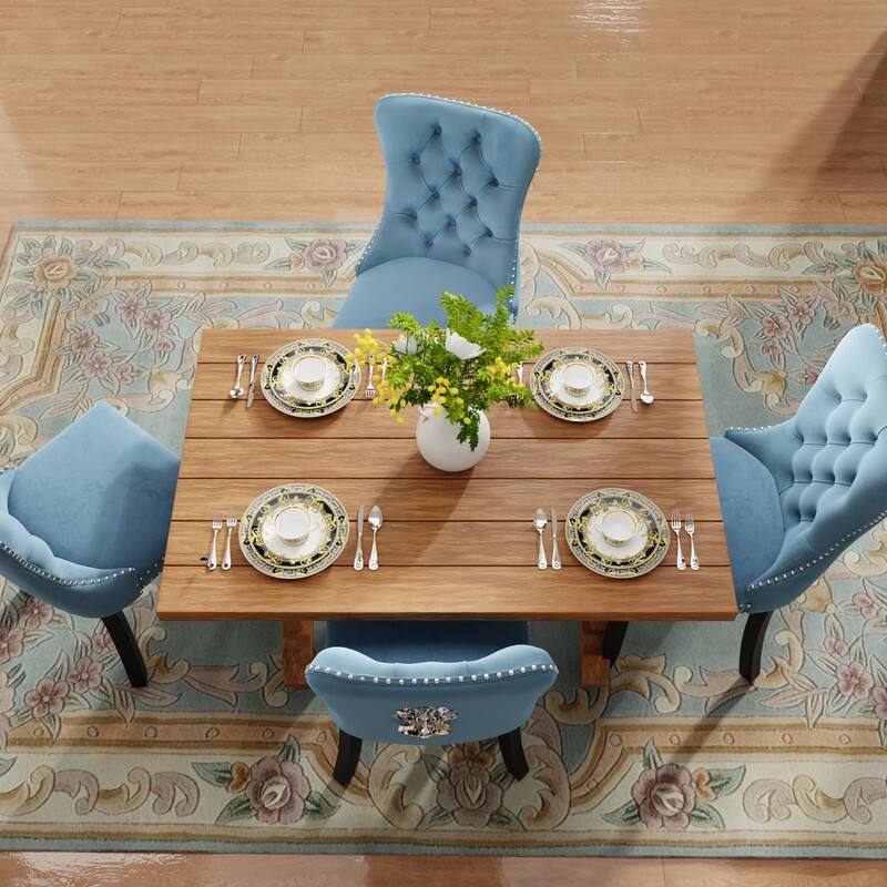 Tufted Naliheads Solid Wood Upholstered Dining Chairs Set of 8