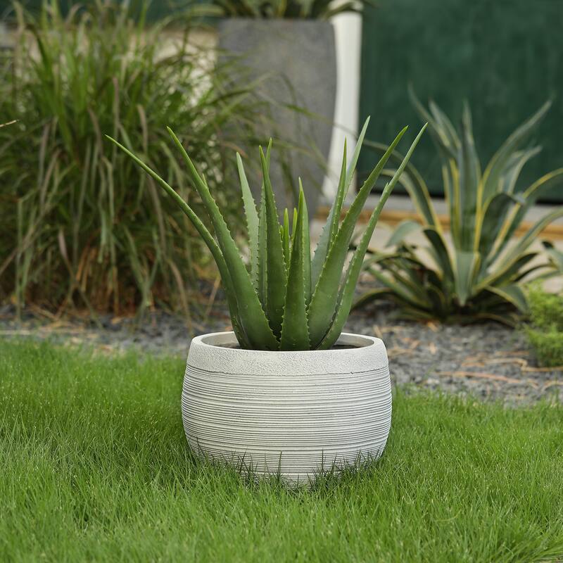Pottery-Style Round MgO Planter, Indoor/Outdoor