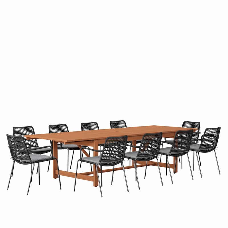 Amazonia Norristown 11-piece Eucalyptus Wood Outdoor Dining Set