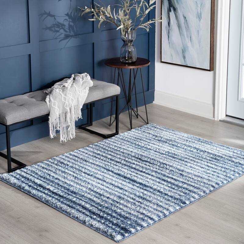 Augusta Shag Modern & Contemporary Stripe Indoor Area Rug