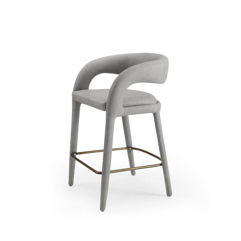 Modrest Faerron Modern Grey Leatherette Counter Chair - Single