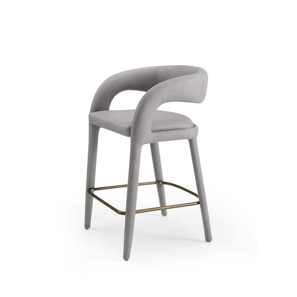 Modrest Faerron Modern Grey Leatherette Counter Chair