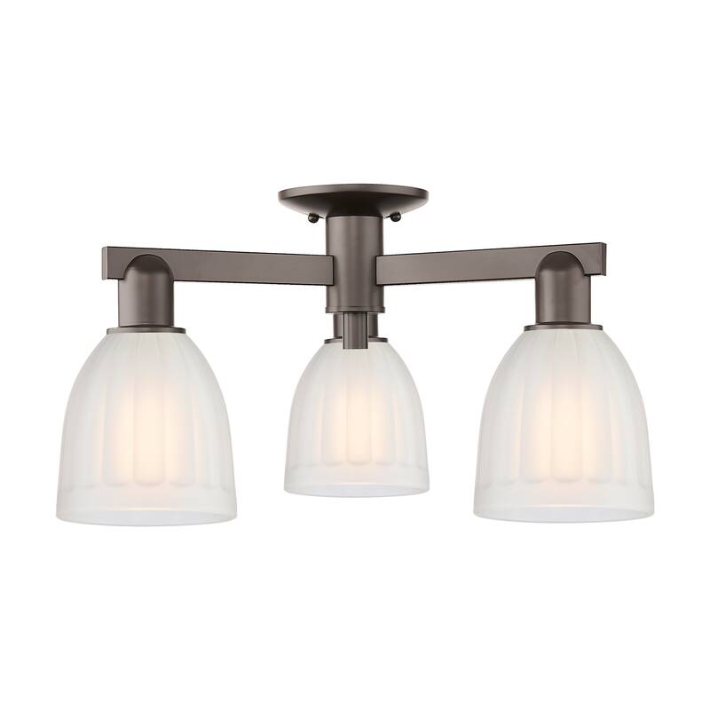 Innovations Lighting 716-3F-12-24 Brookfield Semi-Flush Brookfield 3 - Oil Rubbed Bronze / White