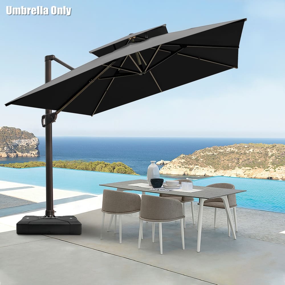 Pellebant 10 ft Patio Cantilever Umbrella with 360 Degree Rotation