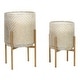 preview thumbnail 3 of 4, Lacey Bronze Planters (Set of 2)