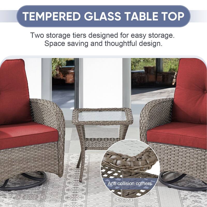 Gymojoy Outdoor Wicker Patio Furniture Sofa Chair Set Weather-Resistant