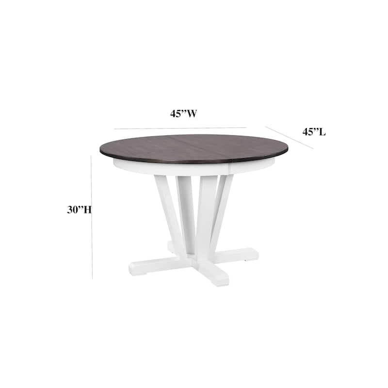 Transitional ladder back Hudson Dining Set In White- Seats 6
