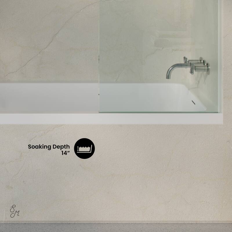 Voltaire 72 X 36 Right Drain Soaking Alcove Bathtub In Glossy White With Integrated Armrest