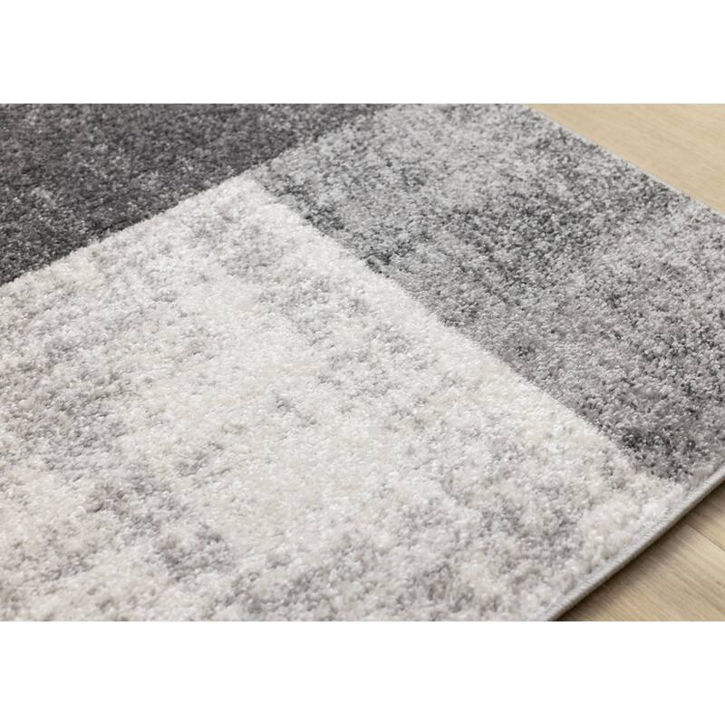 Ellis Collection - Geometric Modern Grey Black Area Rug