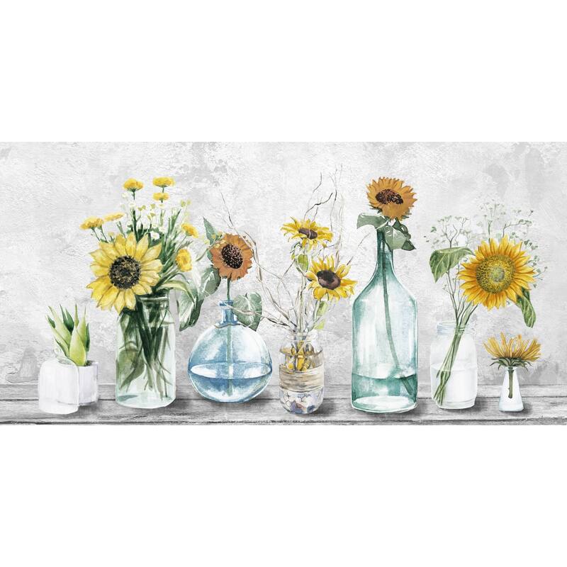 'Adorable Sunflowers' Painting Print on Wrapped Canvas