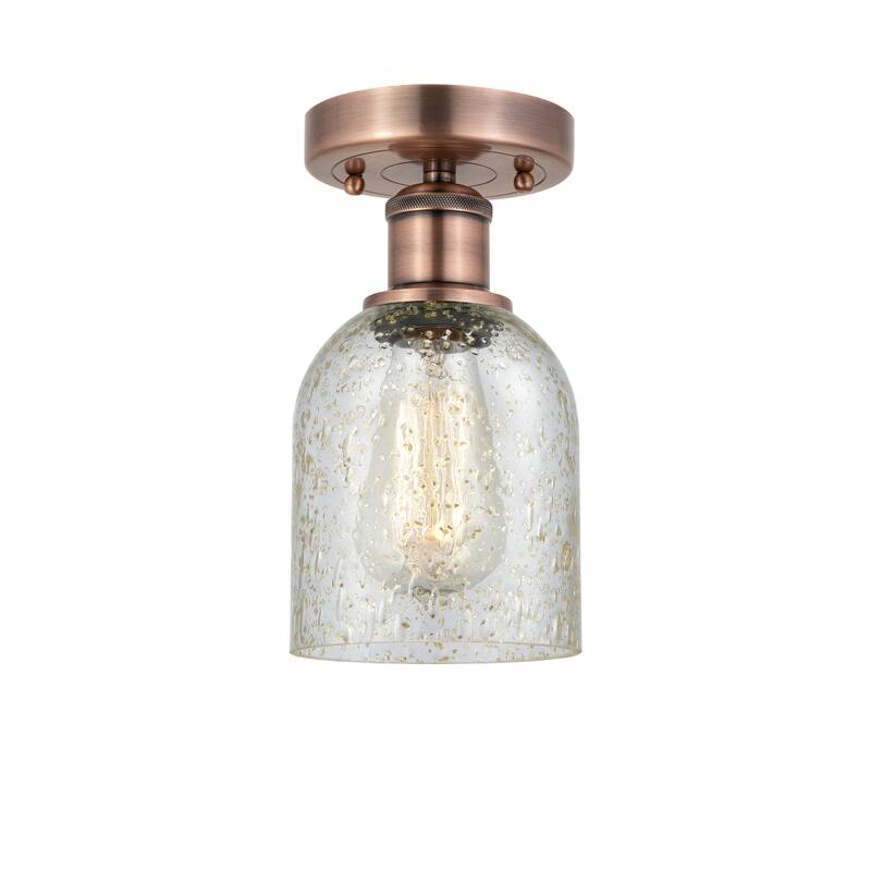 Innovations Lighting Edison Caledonia - 1 Light 5" Semi-Flush Mount - Antique Copper/Mica
