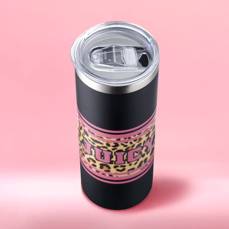 Juicy Couture Glam Slip Hydration Stainless Steel Tumbler with Straw Topper