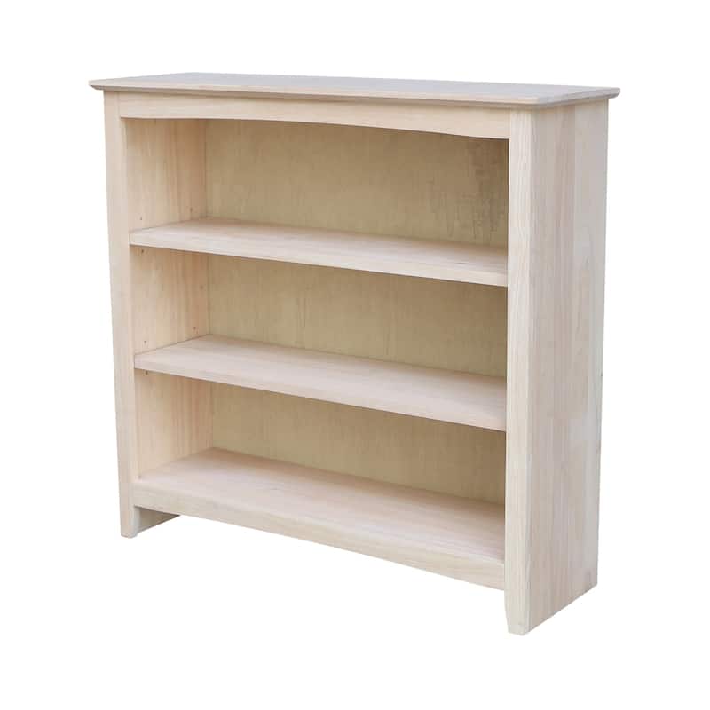 Solid Wood Shaker Bookcase 36-Inch High with Open Shelving for Classic Home Storage and Display - 38