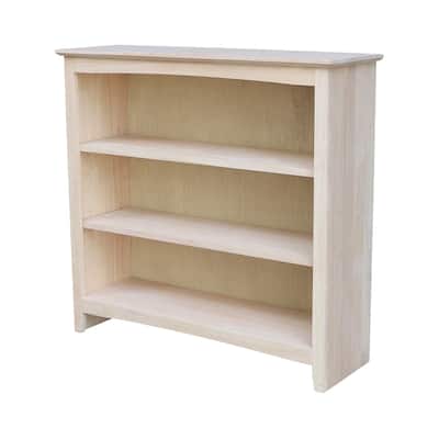 Solid Wood Shaker Bookcase 36-Inch High with Open Shelving for Classic Home Storage and Display - 38