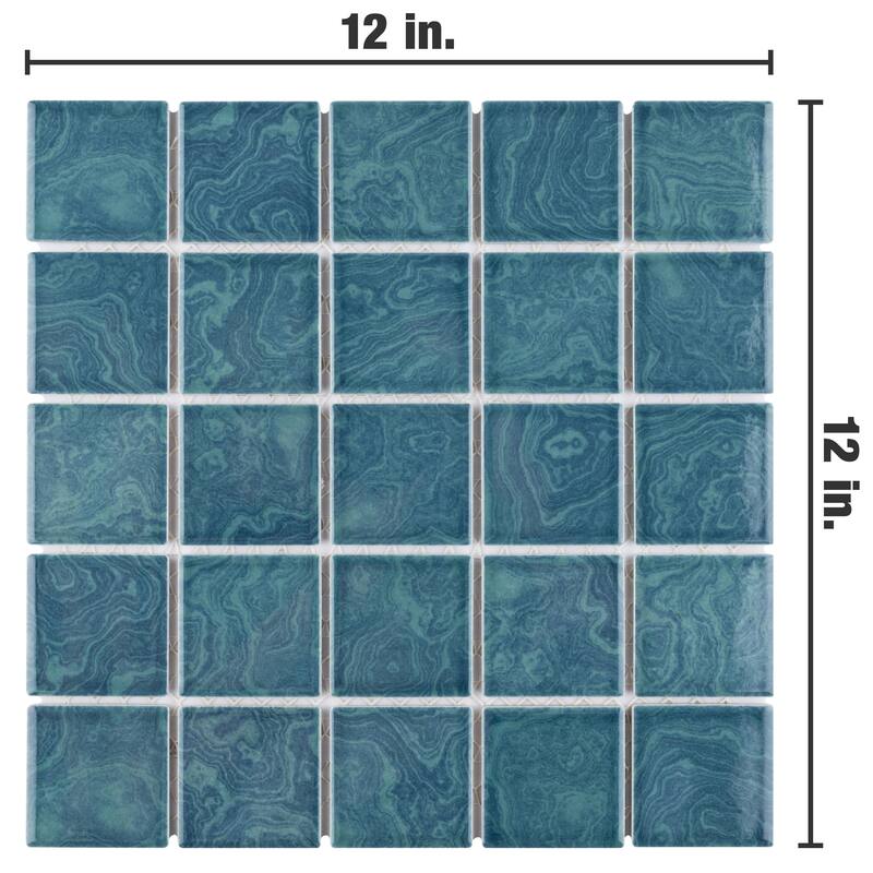 Merola Tile Resort Palm Green 12" x 12" Porcelain Floor and Wall Tile