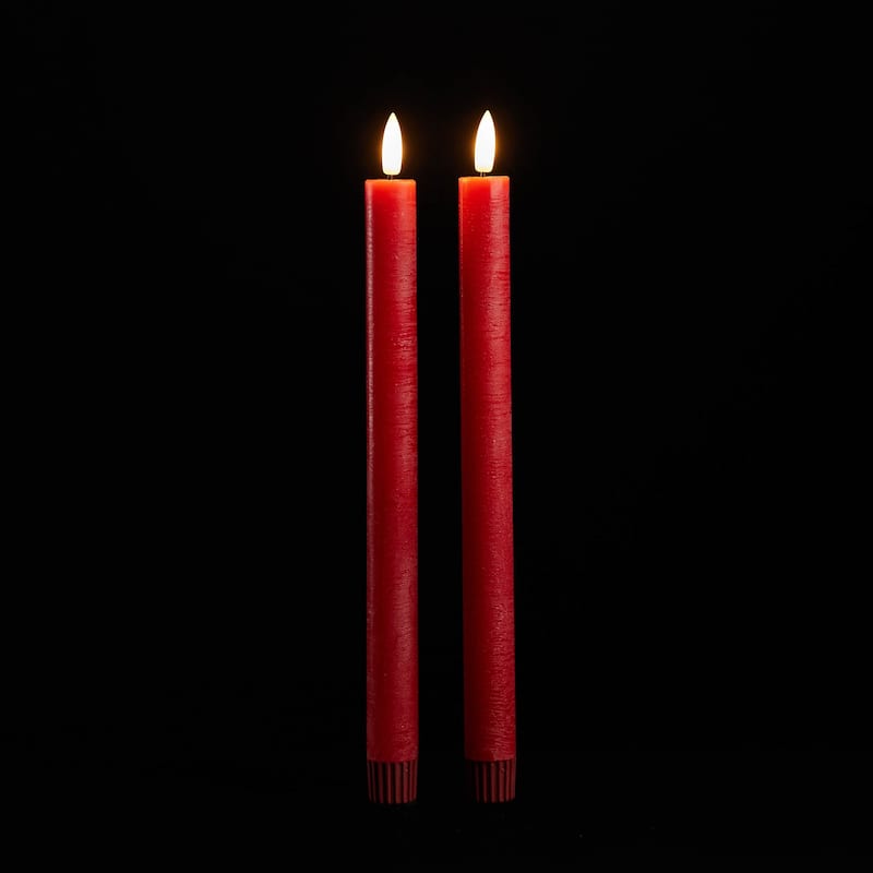 FIA Wick Red Taper Candle (Set of 2)