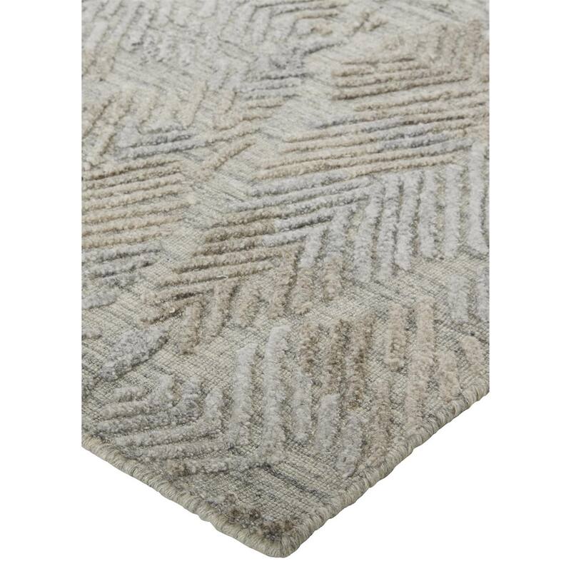 Huntley Abstract Chevron Rug, Oyster Gray/Taos Taupe, Area Rug