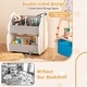 preview thumbnail 9 of 10, Costway Kids Wooden Bookshelf with Wheels 2-Tier Toy Storage Shelf - See Details