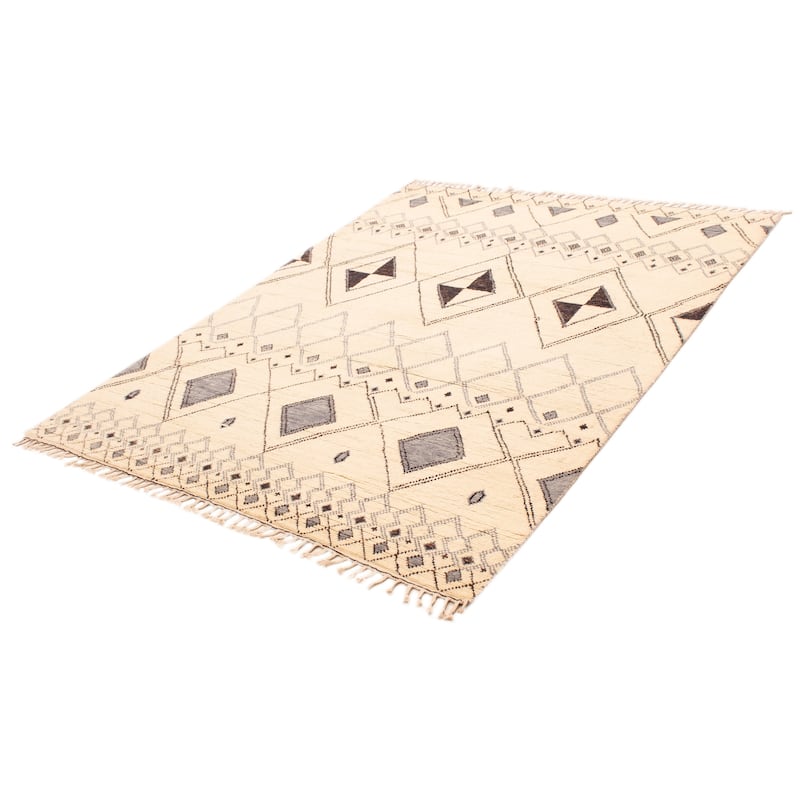 ECARPETGALLERY Hand-knotted Pak Finest Marrakesh Cream Wool Rug - 8'1 x 10'5