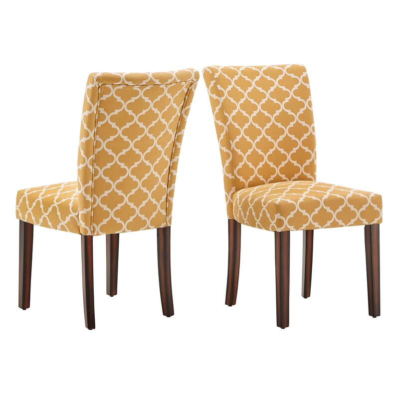 Catherine Moroccan Pattern Fabric Parsons Dining Chair (Set of 2) by iNSPIRE Q Bold