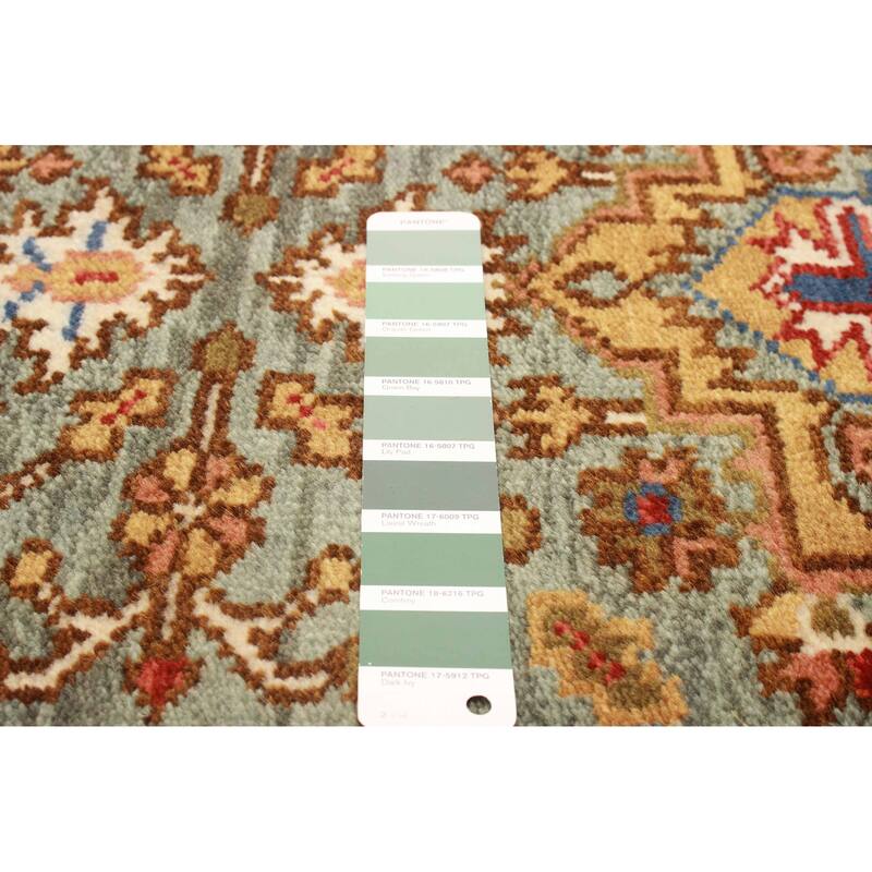 ECARPETGALLERY Hand-knotted Serapi Heritage Teal Wool Rug - 2'4 x 9'8
