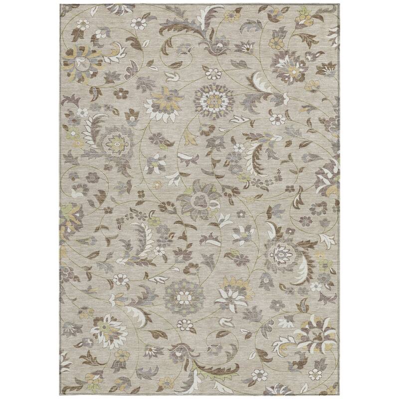 HomeRoots Floral Transitional Rectangle Outdoor Rug