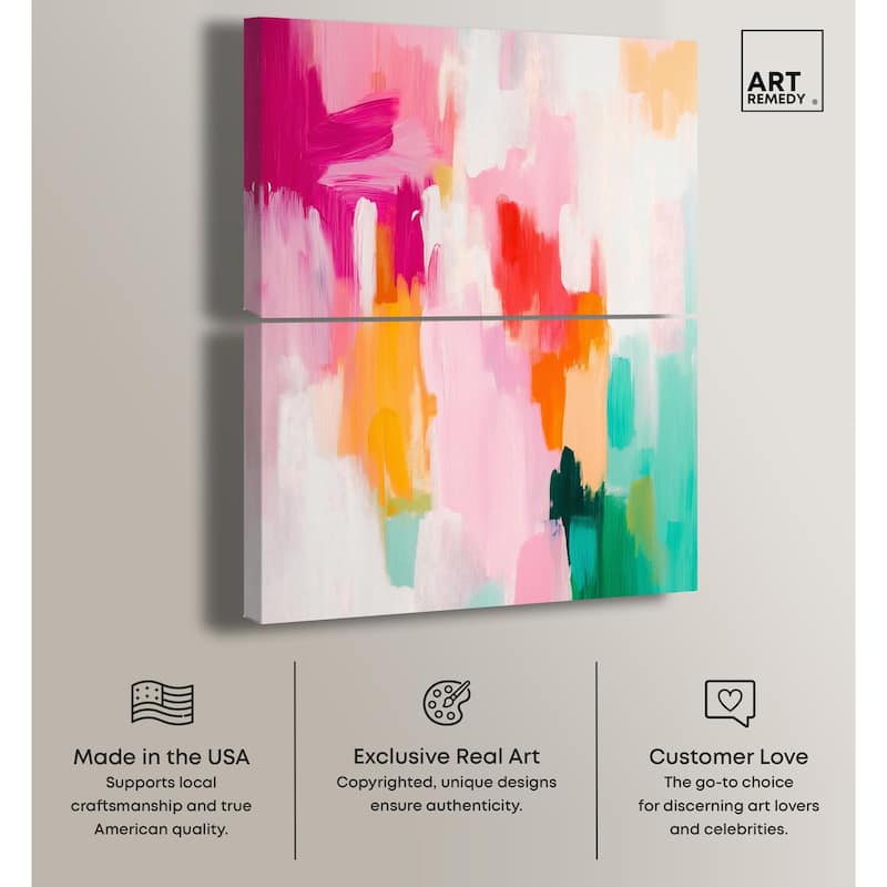 Playful Palette I Canvas Set of 2 by Art Remedy, Gallery Wrapped