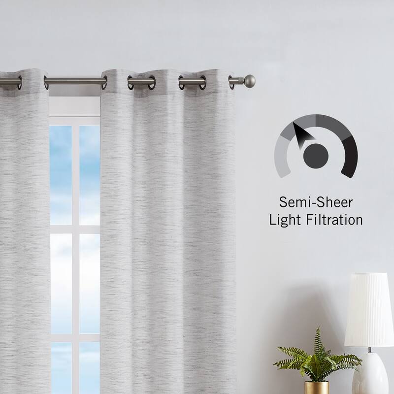 Nautica Julius Light Filtering Textured Grommet Window Curtain Panel Pair