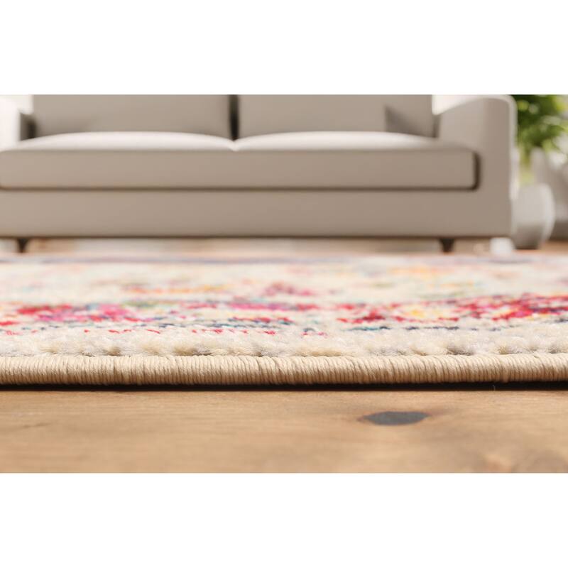 ECARPETGALLERY Machine Made Jasmine Ivory Area Rug