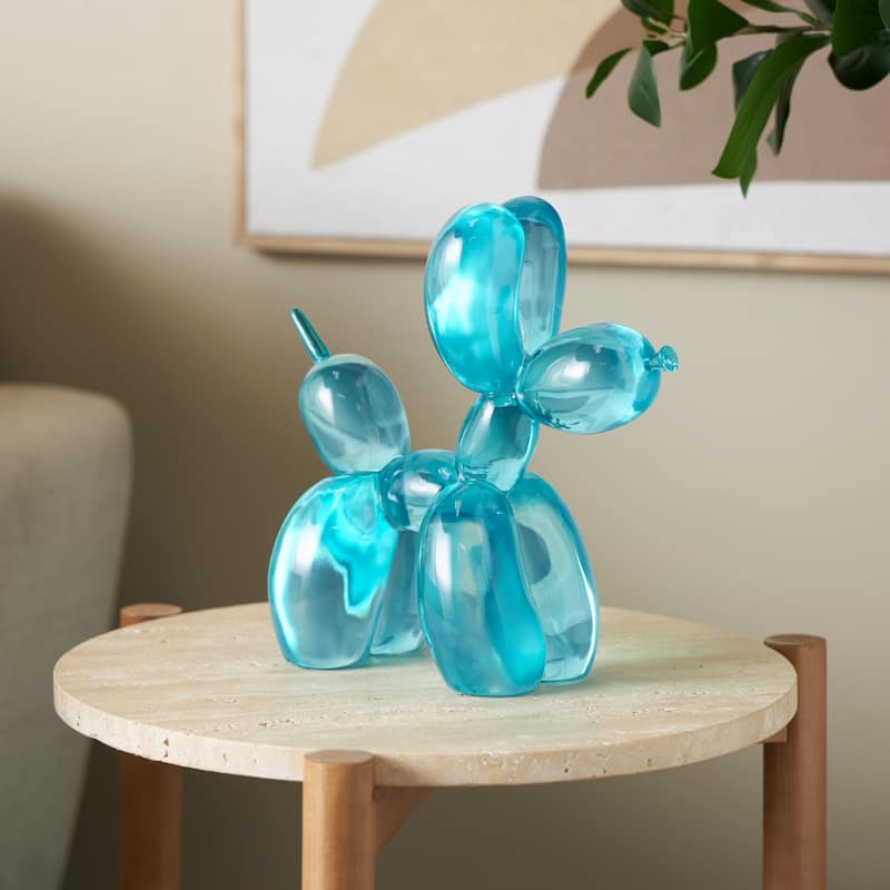 Resin Dog Tinted Balloon Sculpture - Light Blue, Green or Pink - Roche River Decor