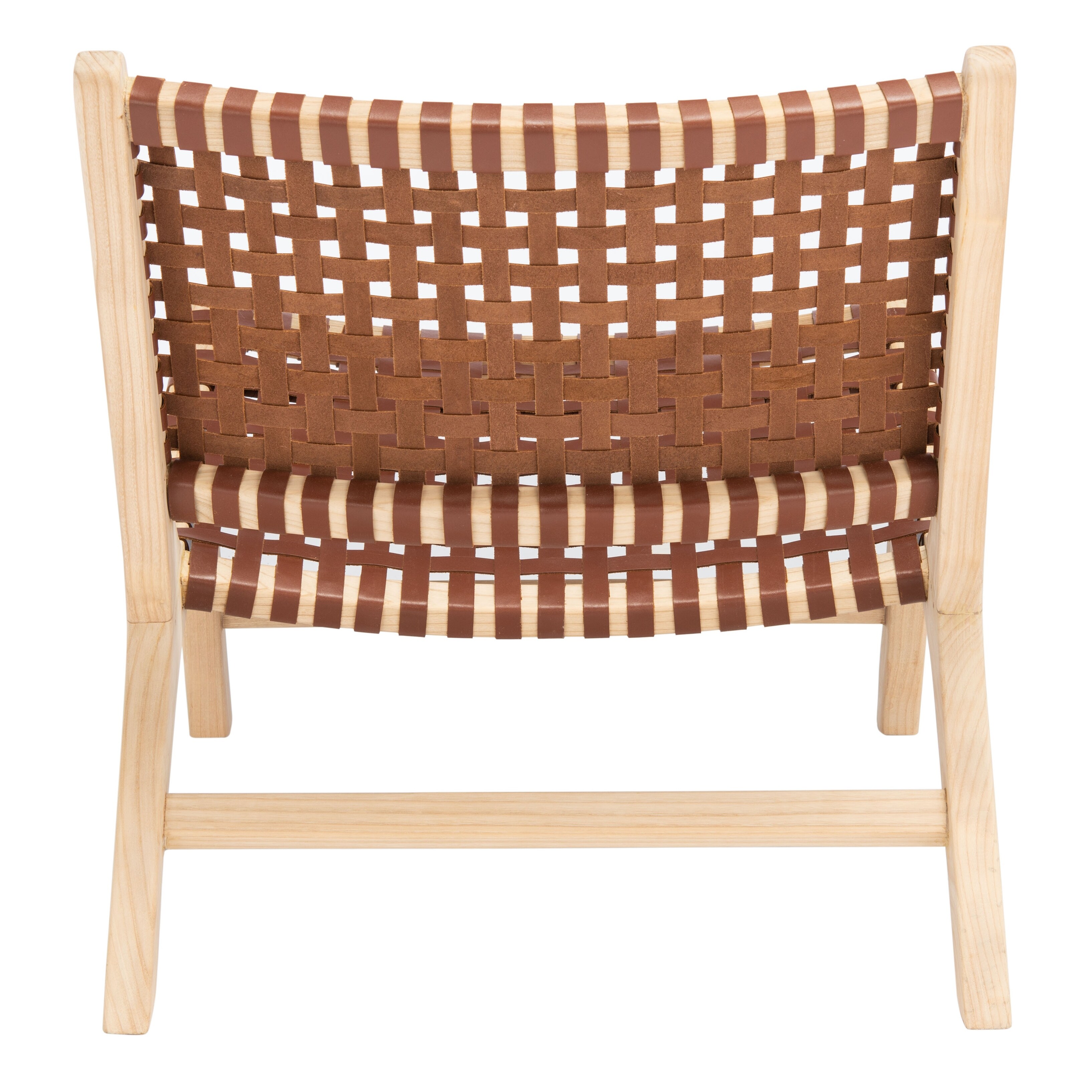 SAFAVIEH Luna Leather Woven Accent Chair 25.2