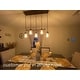 preview thumbnail 8 of 18, Farmsy Modern Farmhouse Linear Faux Wood Metal Chandelier Glass Adjustable Kitchen Island Pendant for Dining Room