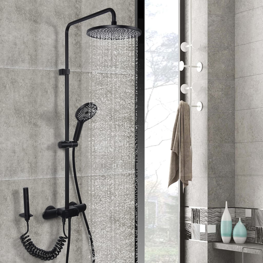 Wall-Mounted Complete Shower System with Rough In-Valve