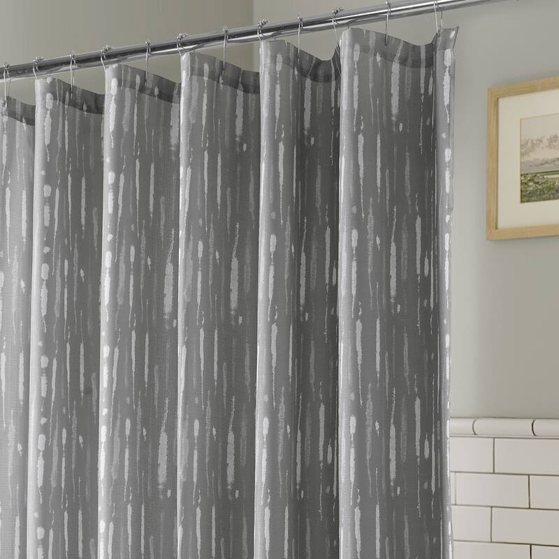 Exclusive Fabrics Blossom Printed Shower Curtains with Hooks Included, 71 Inches Long (1 Panel)
