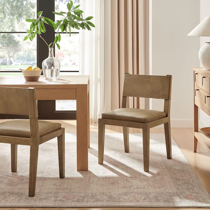 Calder Vegan Leather Dining Side Chair - Toast